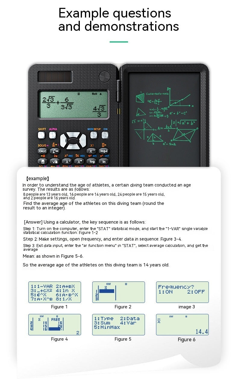 2 In 1 Foldable Scientific Calculators Handwriting Tablet Learning Function Calculator Foldable Desk Scientific Calculators